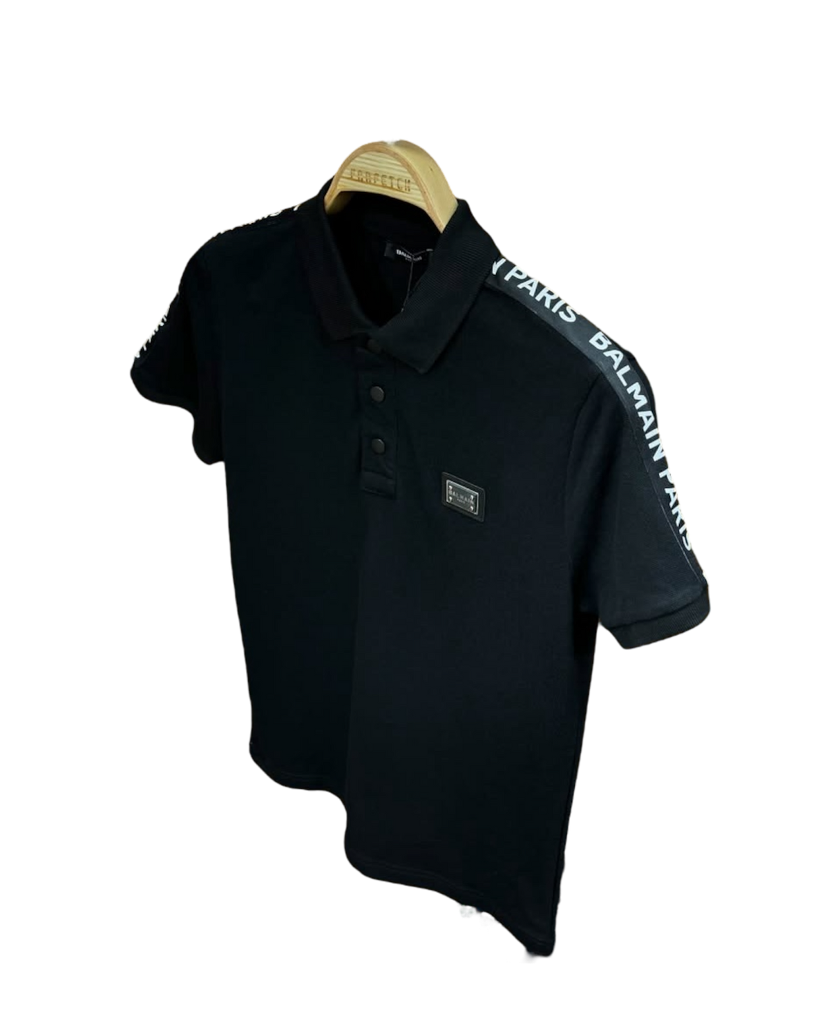 Balmain Black Polo T-Shirt