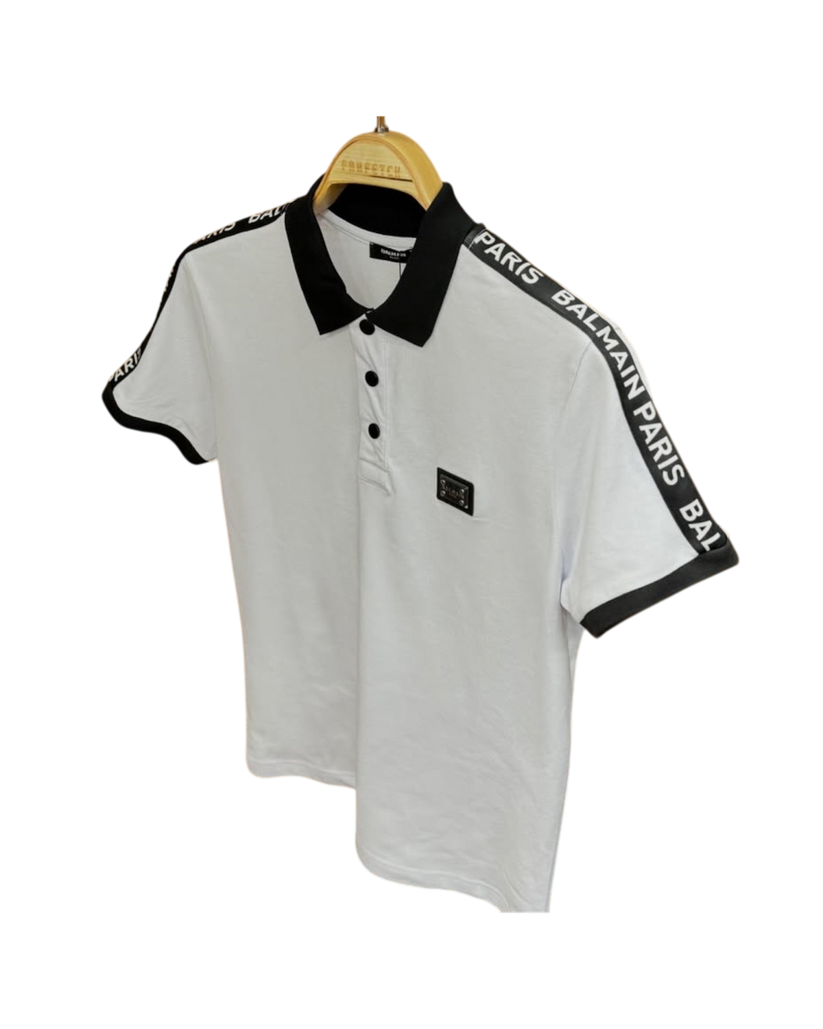 Balmain White Polo T-Shirt