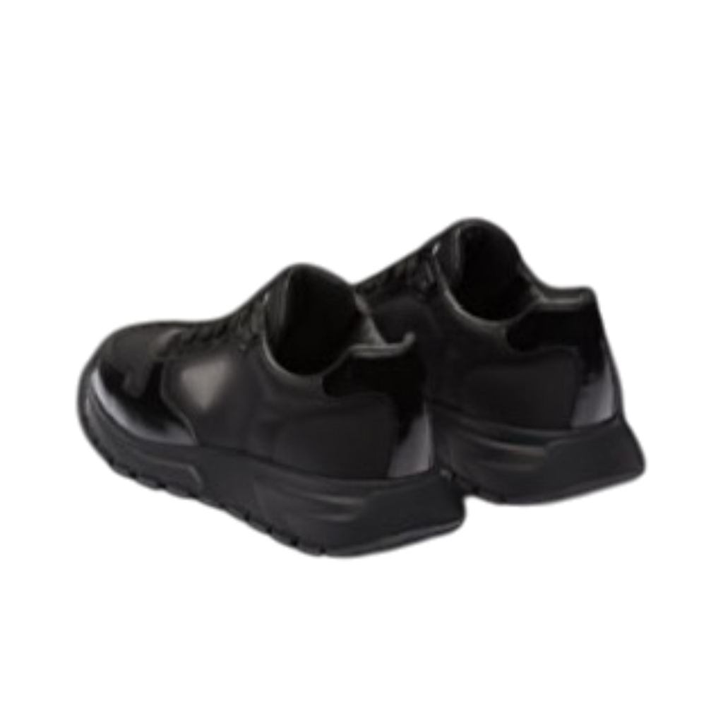 Prd Re-Nylon and Leather  Black Sneakers