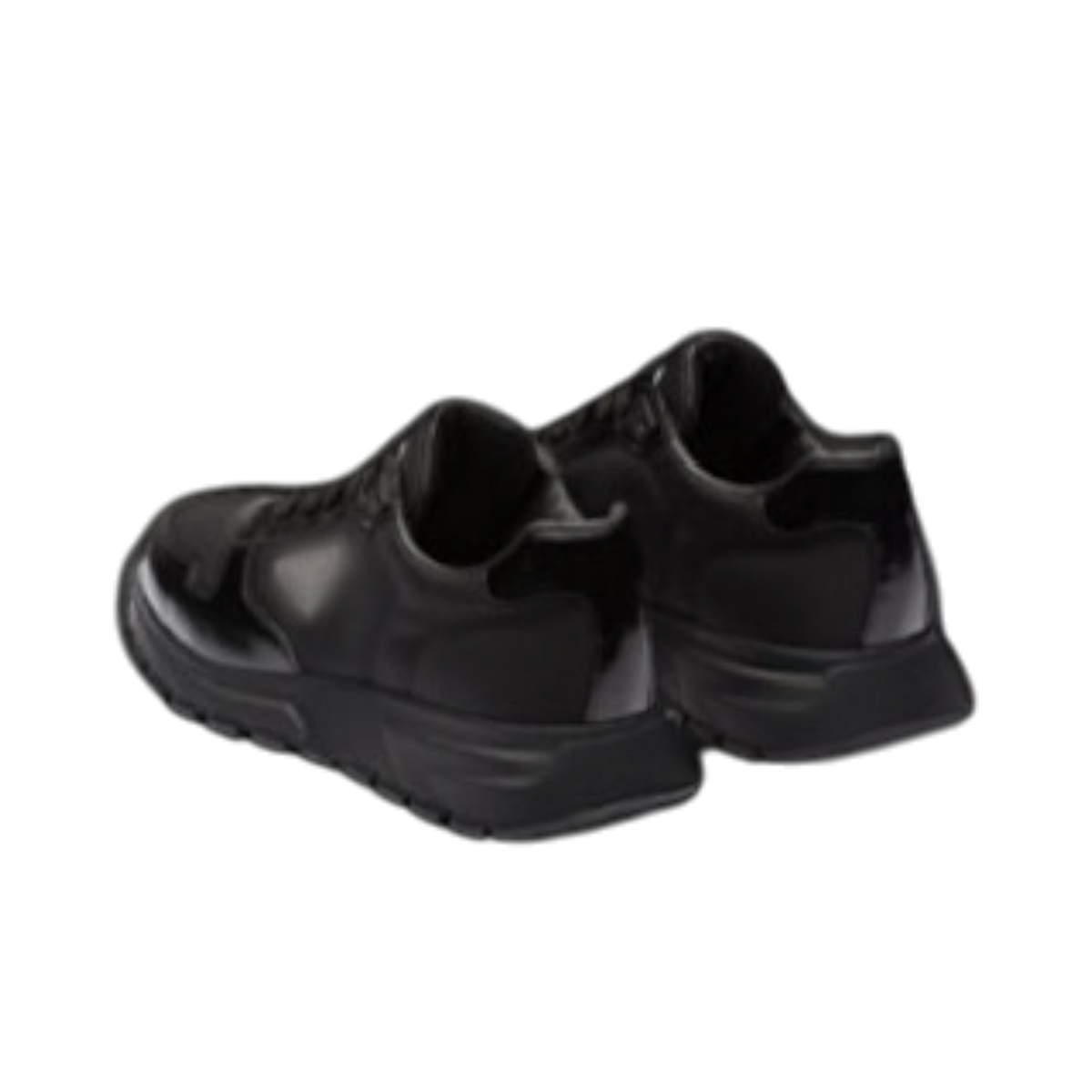Prd Re-Nylon and Leather  Black Sneakers