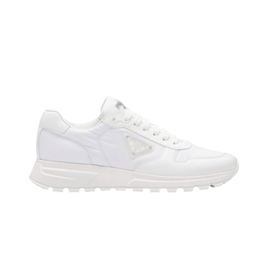 Prd Re-Nylon and Leather White  Sneakers