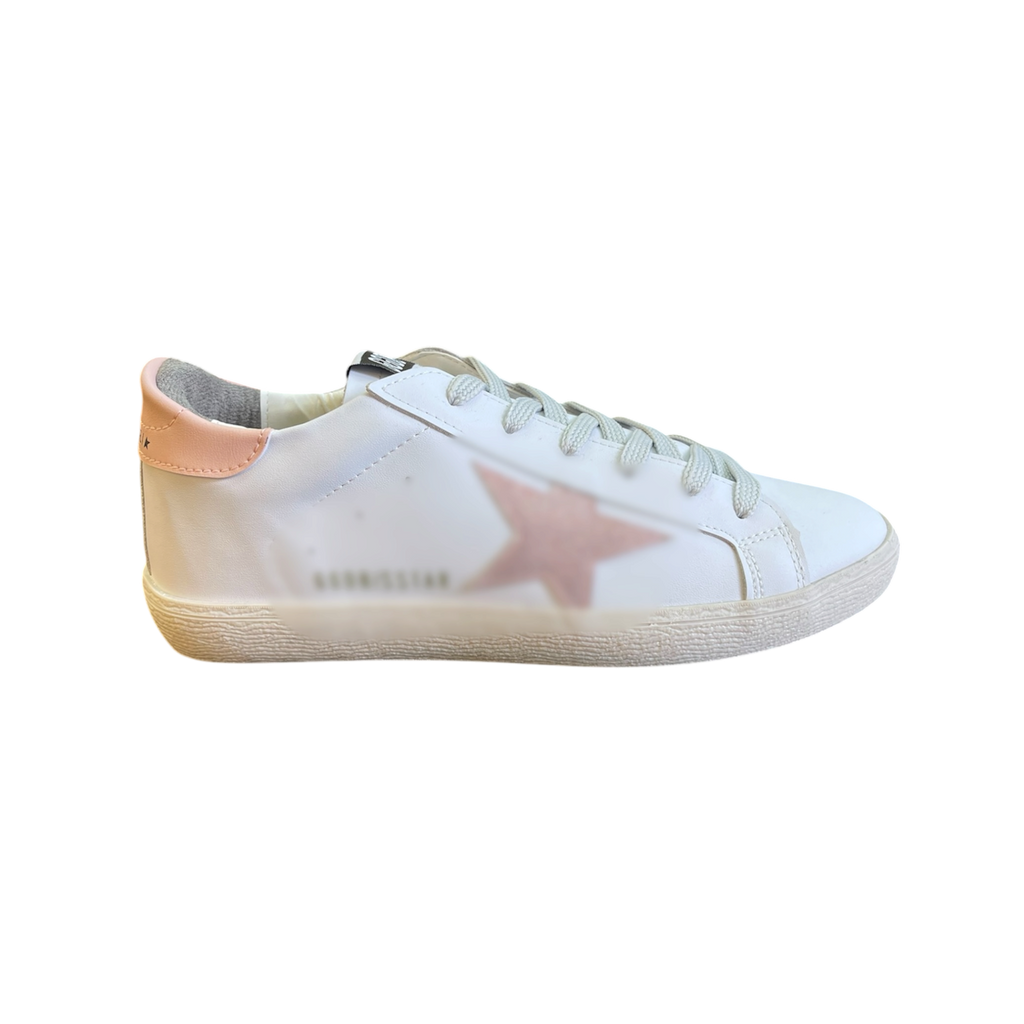 Gooldengse  White/Pink Women  Leather Shoes