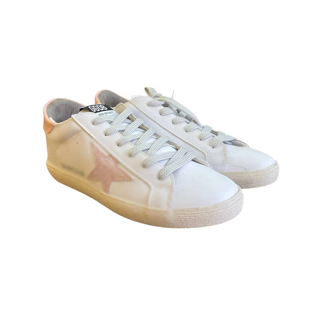 Gooldengse  White/Pink Women  Leather Shoes