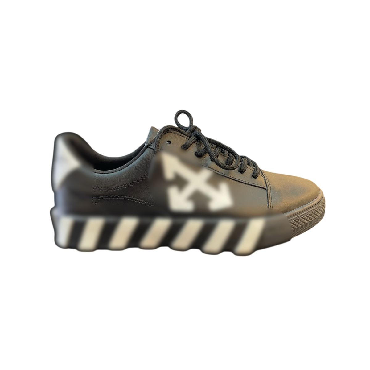 Of whte Black Leather Shoes