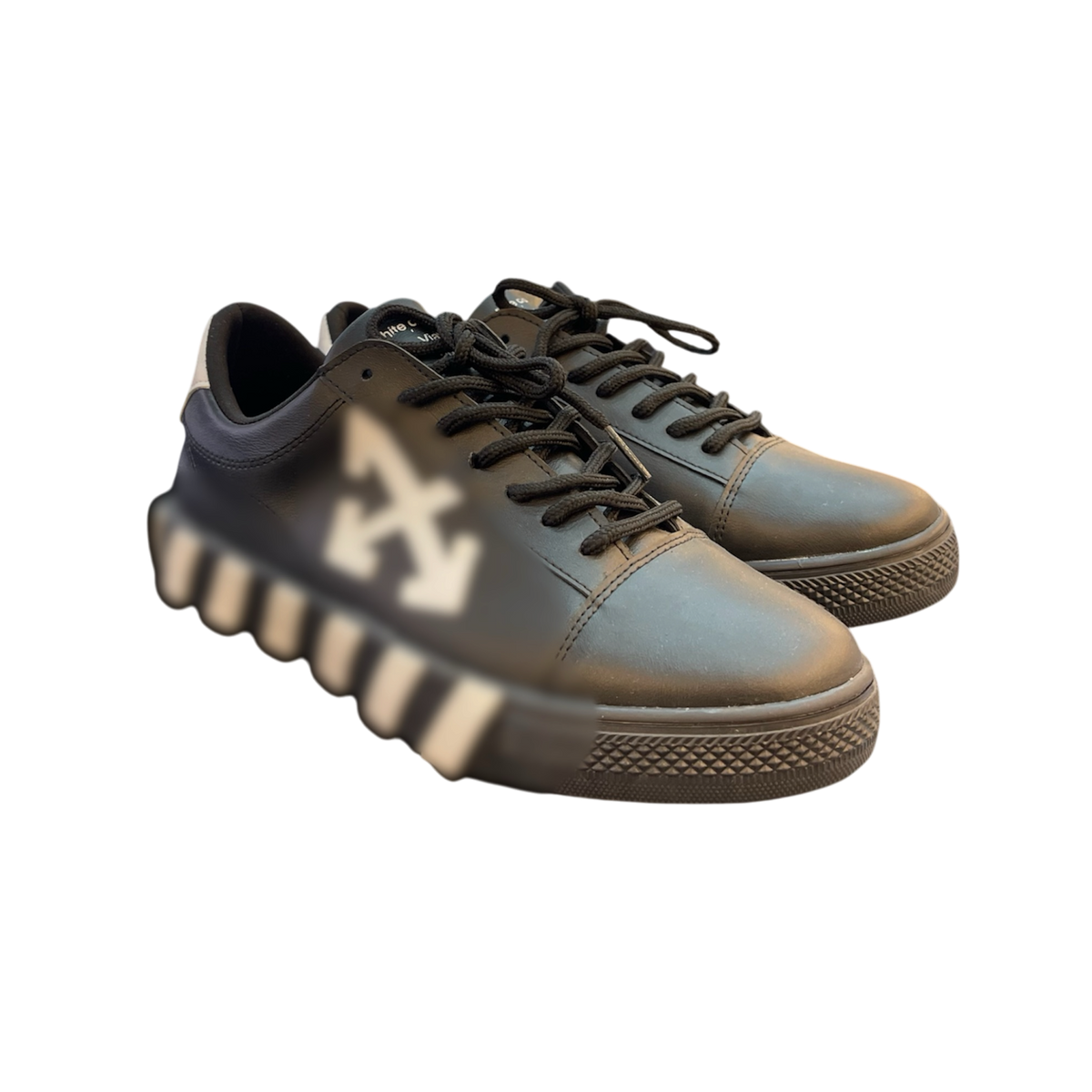 Of whte Black Leather Shoes